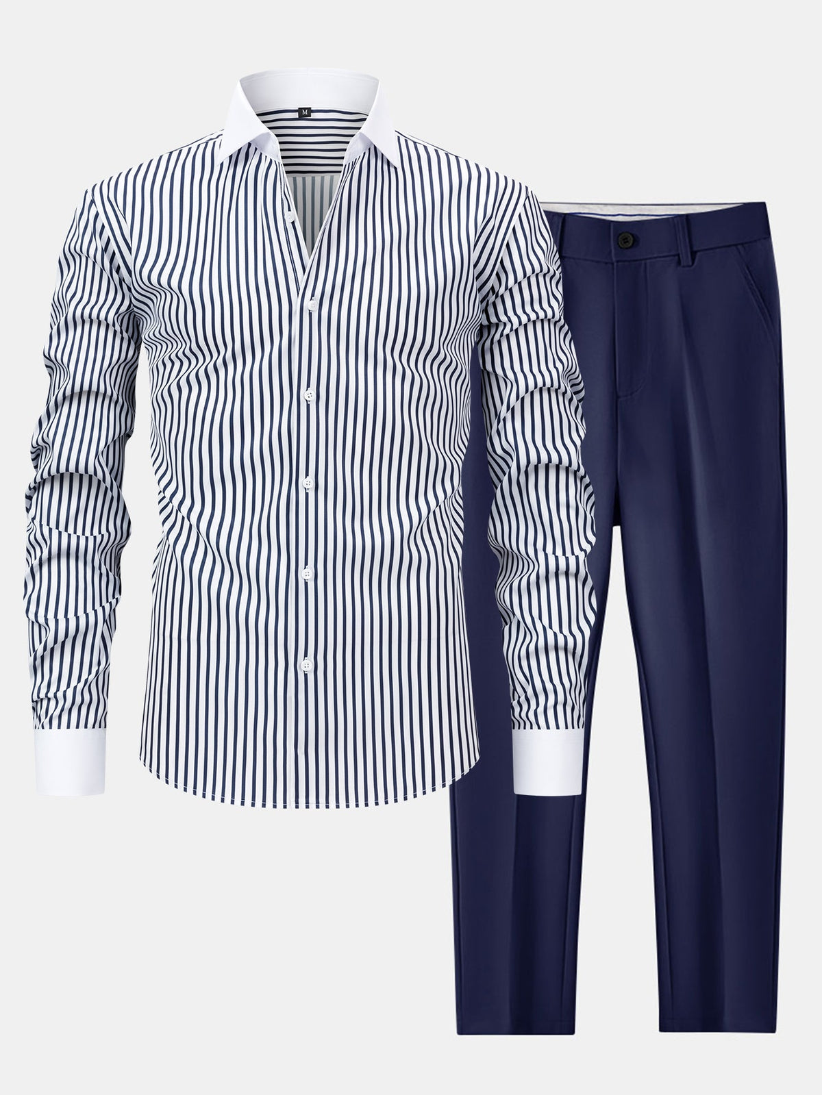 Camisa Winchester de rayas  y pantalones ajustados de corte cónico