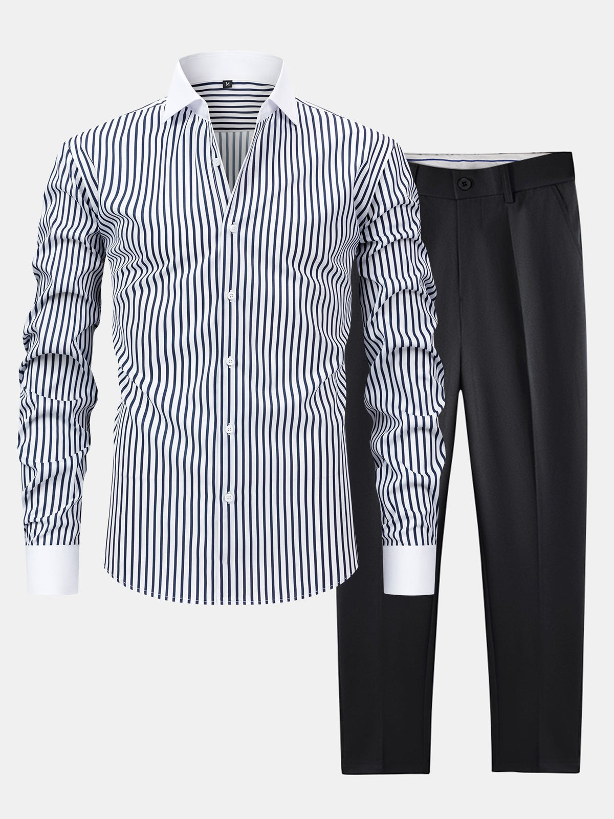 Camisa Winchester de rayas  y pantalones ajustados de corte cónico
