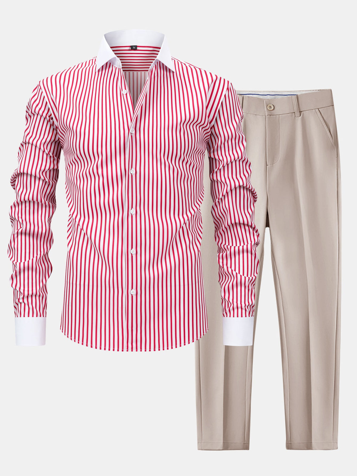 Camisa Winchester de rayas  y pantalones ajustados de corte cónico