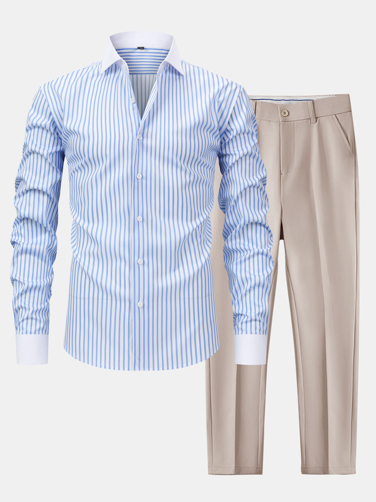 Camisa Winchester de rayas  y pantalones ajustados de corte cónico