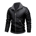 Chaqueta de cuero elegante de felpa