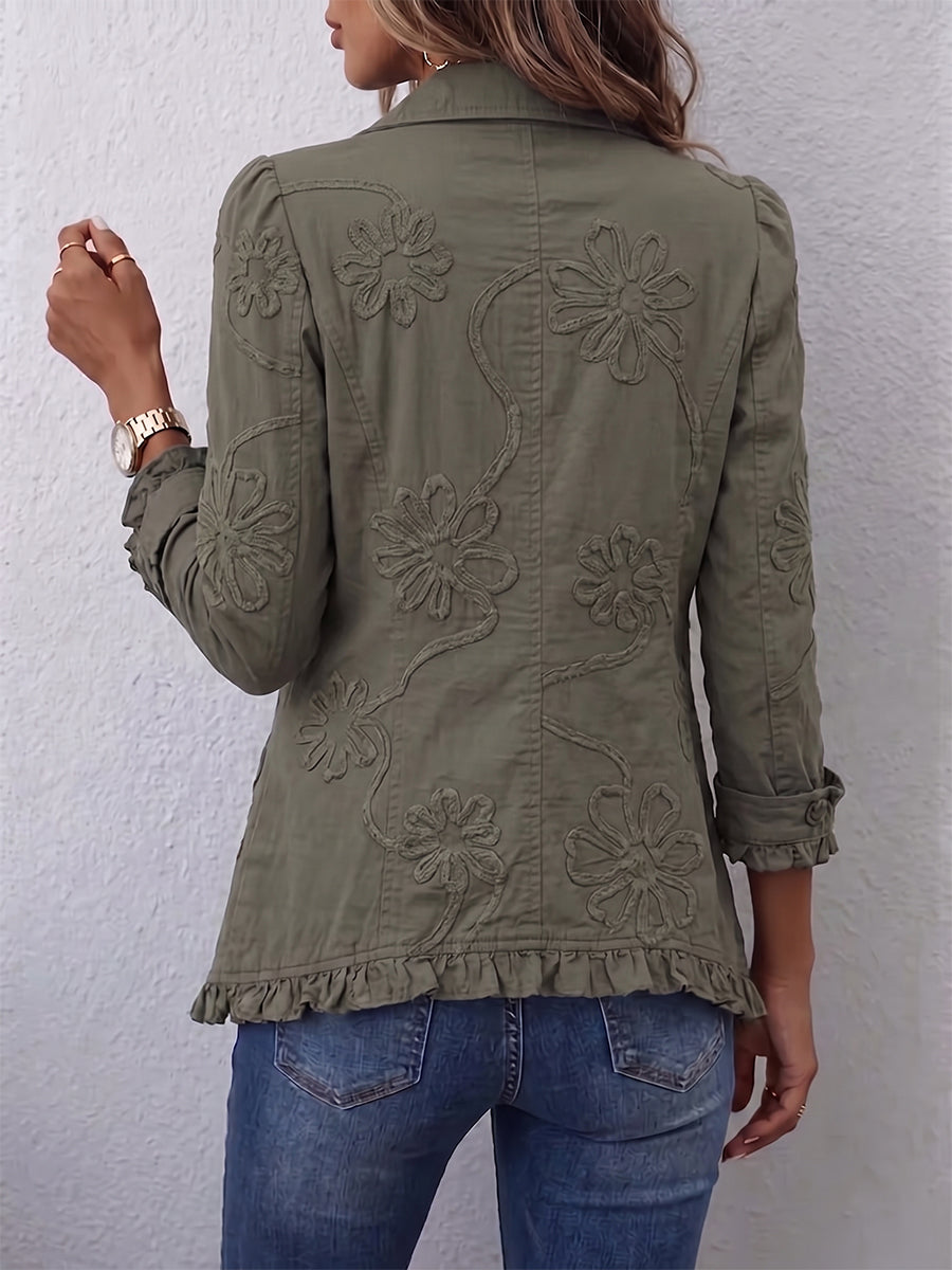 Embroidered Ruffle Jacket