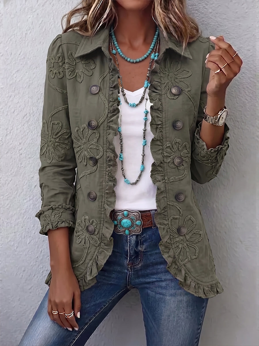 Bestickte Jacke mit Rüschen