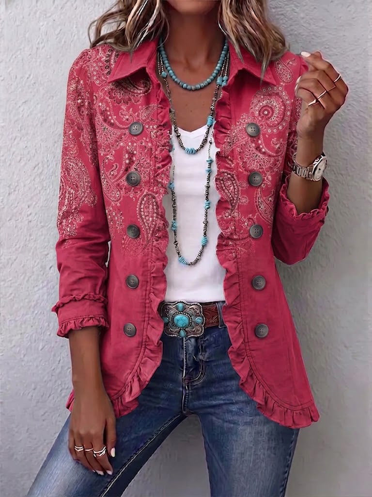 Pink Cashmere Ruffle Jacket